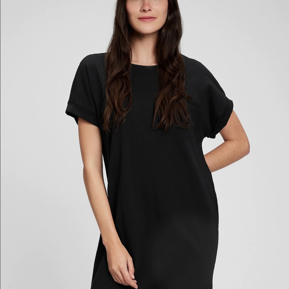 Divided Rolled Sleeve Tee dress